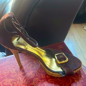 B Bakers suede double strap open toe